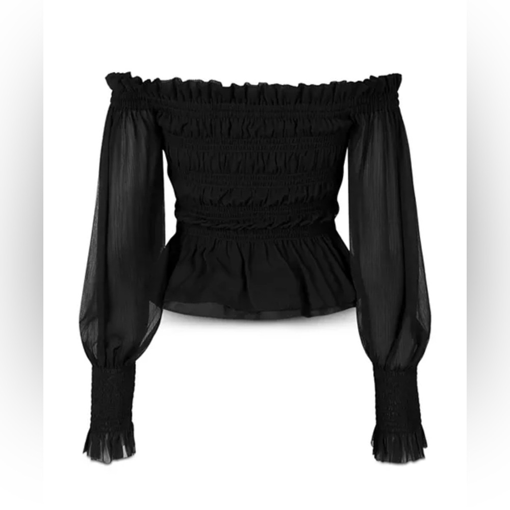 All Saints Black Lara Off The Shoulder Top Size 0 EU 32 Might Fir a Size S